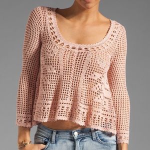 Sz P/S Eternal Sunshine Creations Dusty Rose Scarf Knit Sweater